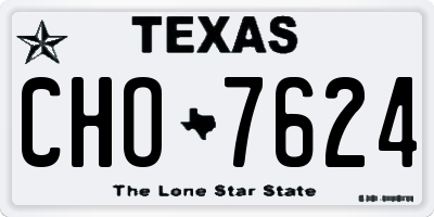 TX license plate CHO7624