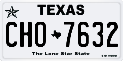 TX license plate CHO7632