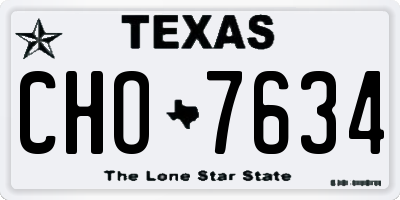 TX license plate CHO7634