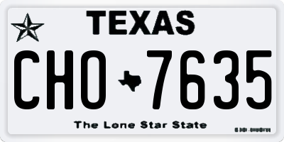 TX license plate CHO7635