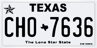 TX license plate CHO7636