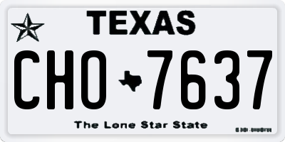 TX license plate CHO7637
