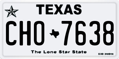 TX license plate CHO7638