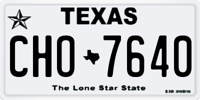 TX license plate CHO7640