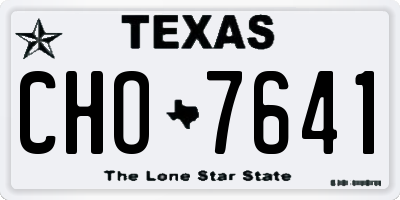 TX license plate CHO7641