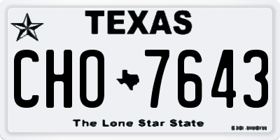 TX license plate CHO7643