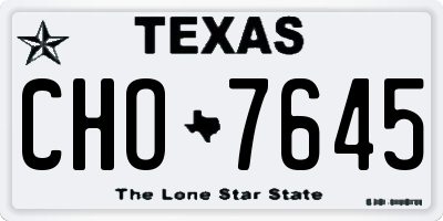TX license plate CHO7645