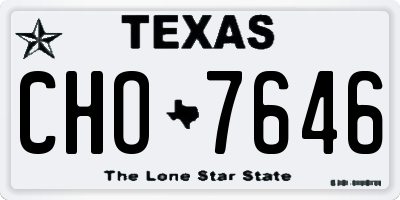 TX license plate CHO7646