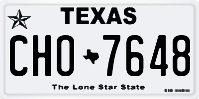 TX license plate CHO7648