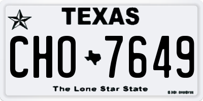TX license plate CHO7649