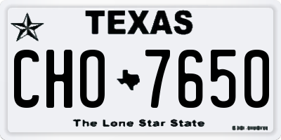 TX license plate CHO7650