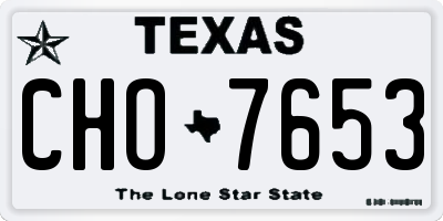 TX license plate CHO7653