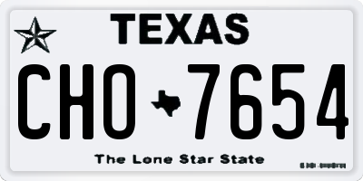 TX license plate CHO7654