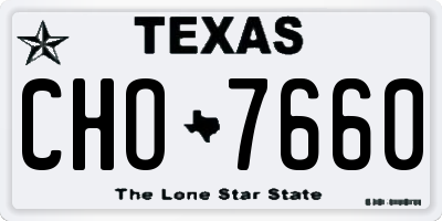 TX license plate CHO7660