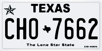 TX license plate CHO7662