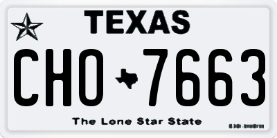 TX license plate CHO7663