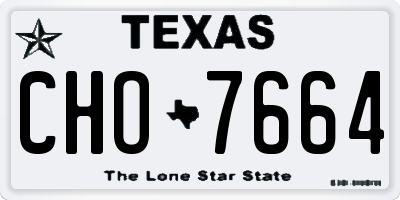 TX license plate CHO7664