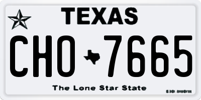TX license plate CHO7665