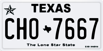 TX license plate CHO7667