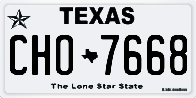 TX license plate CHO7668
