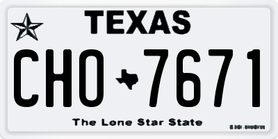 TX license plate CHO7671