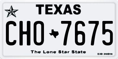 TX license plate CHO7675