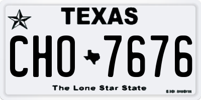 TX license plate CHO7676