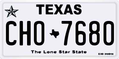 TX license plate CHO7680