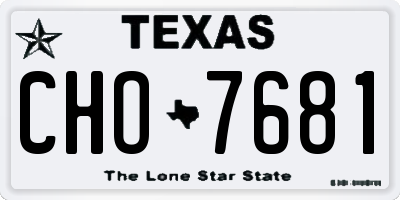 TX license plate CHO7681