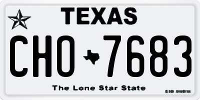 TX license plate CHO7683