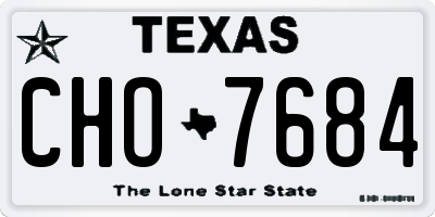 TX license plate CHO7684