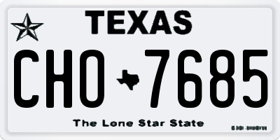 TX license plate CHO7685