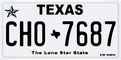 TX license plate CHO7687