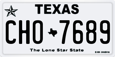 TX license plate CHO7689