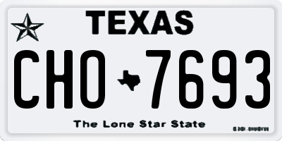 TX license plate CHO7693