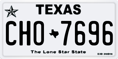 TX license plate CHO7696