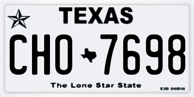 TX license plate CHO7698