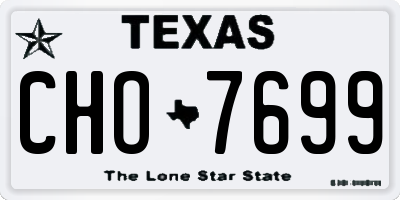 TX license plate CHO7699