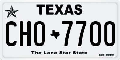 TX license plate CHO7700