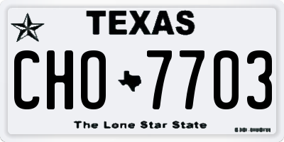 TX license plate CHO7703