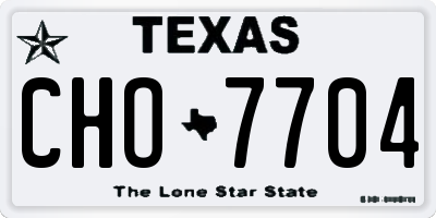 TX license plate CHO7704