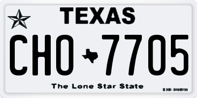 TX license plate CHO7705