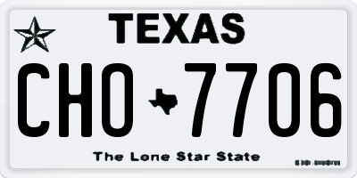 TX license plate CHO7706