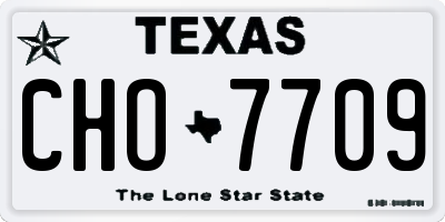 TX license plate CHO7709