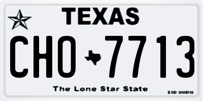 TX license plate CHO7713