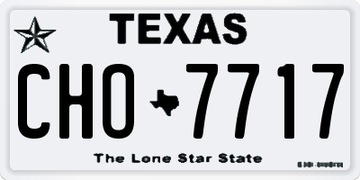 TX license plate CHO7717
