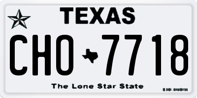 TX license plate CHO7718