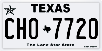 TX license plate CHO7720