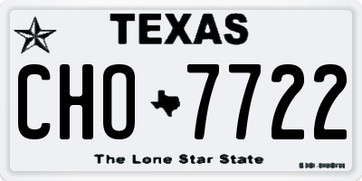 TX license plate CHO7722