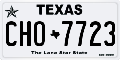 TX license plate CHO7723